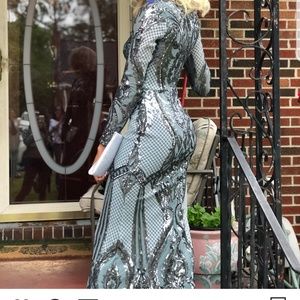 Long sleeve prom gown